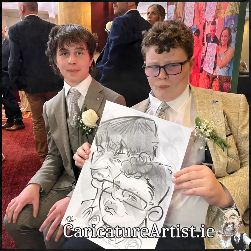 Tullamore Wedding Entertainment Drawings of Wedding Guests by Caricature Artist Allan Cavanagh (6)