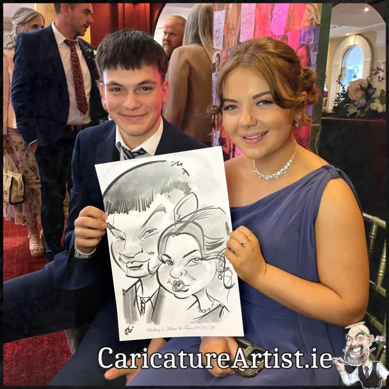 Tullamore Wedding Entertainment Drawings of Wedding Guests by Caricature Artist Allan Cavanagh (7)