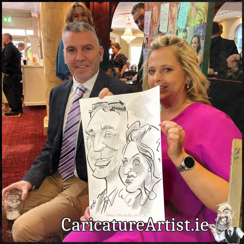 Tullamore Wedding Entertainment Drawings of Wedding Guests by Caricature Artist Allan Cavanagh (8)