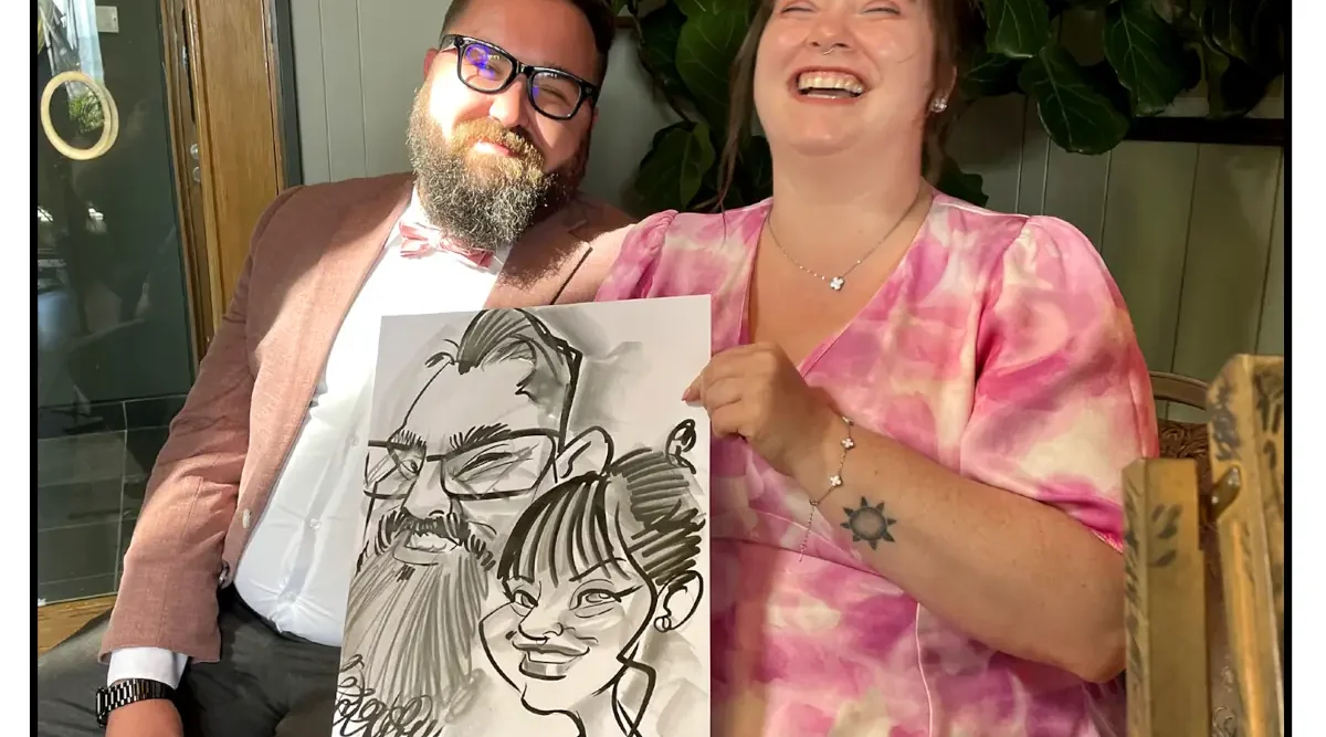 Tralee Drinks Reception Entertainment Ballyroe Lodge Wedding Caricature Artist Allan Cavanagh