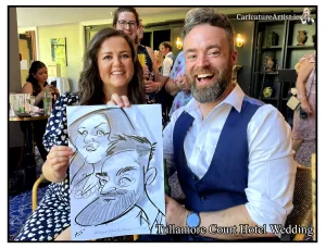 Tullamore Court Hotel Wedding Caricatures by Allan Cavanagh Photo of couple laughing