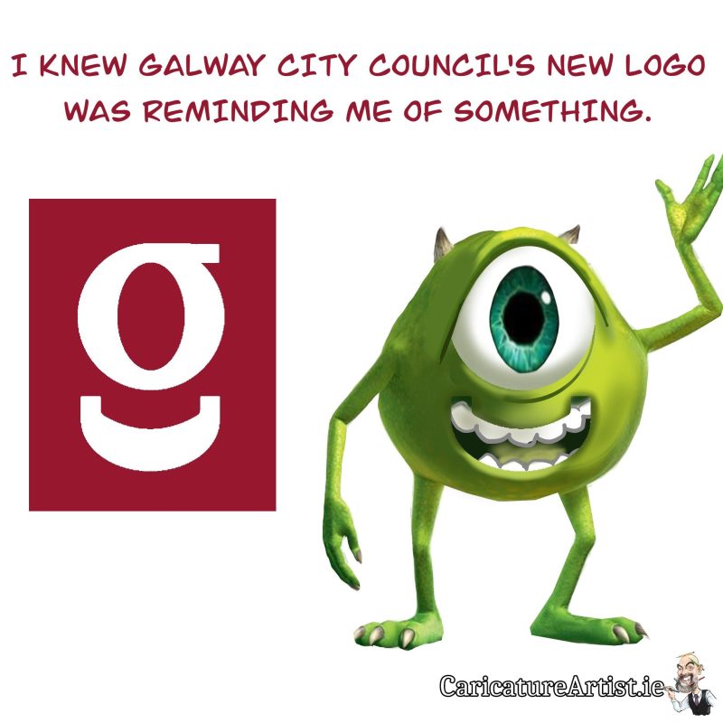 Galway City Council New Logo Galway City Council New Logo: Galway City Council's New Logo totally looks like Mike Wazowski Monsters Inc.