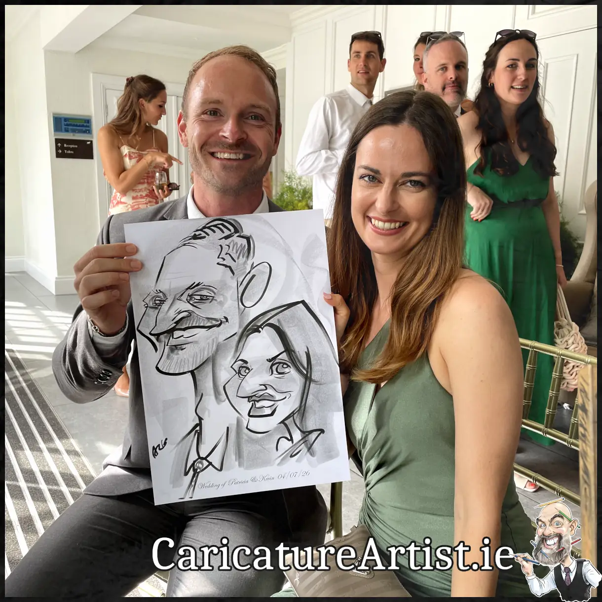 Mount Juliet Weddings Live Caricature Drawing of wedding guests by Irelands top rated caricaturist Allan Cavanagh (10)