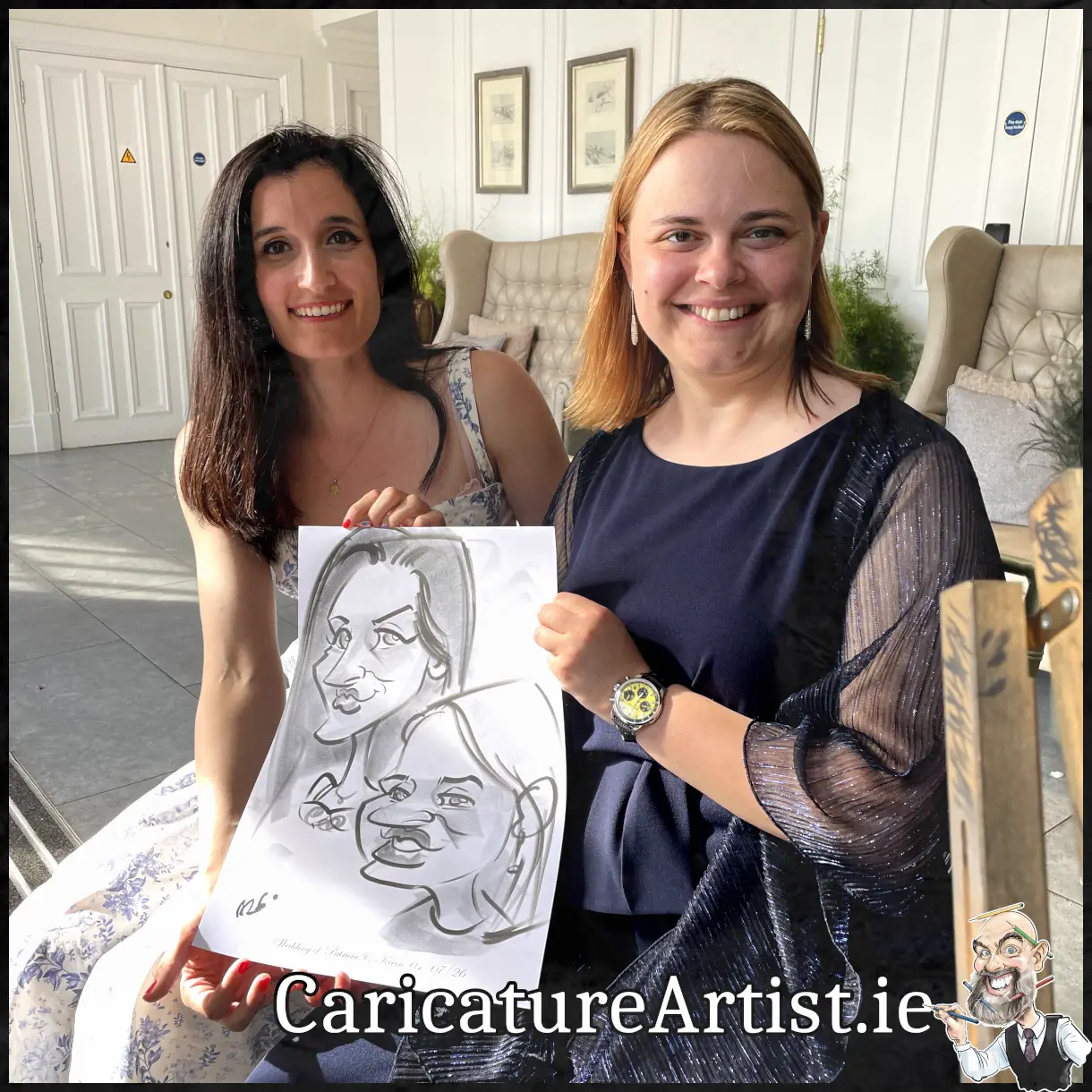 Mount Juliet Weddings Live Caricature Drawing of wedding guests by Irelands top rated caricaturist Allan Cavanagh (16)
