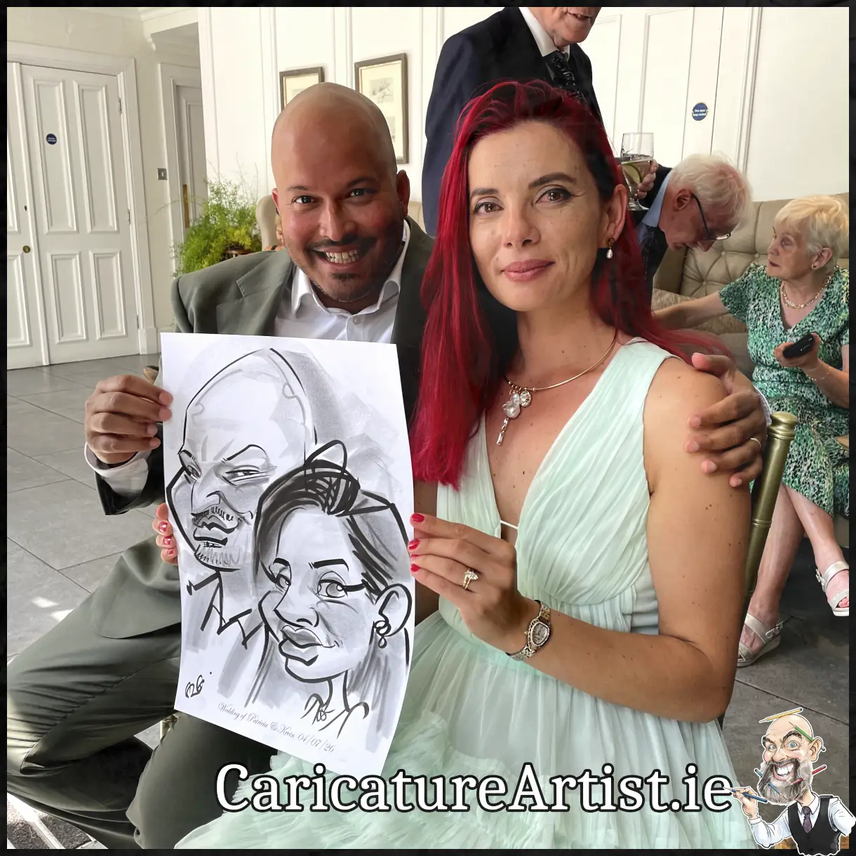 Mount Juliet Weddings Live Caricature Drawing of wedding guests by Irelands top rated caricaturist Allan Cavanagh (2)