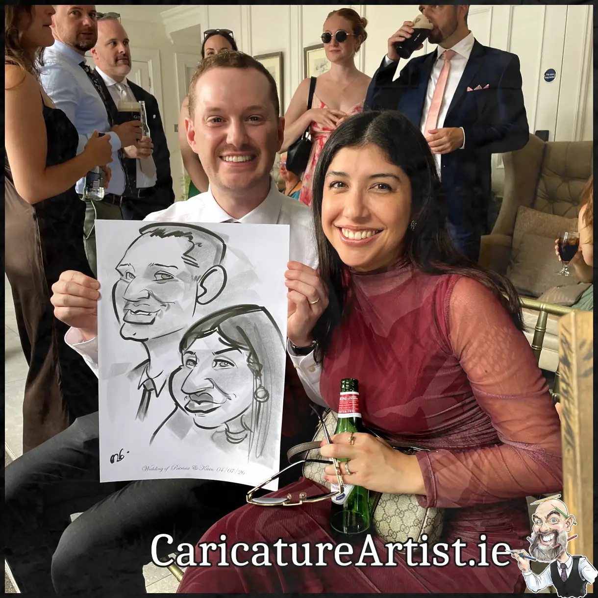 Mount Juliet Weddings Live Caricature Drawing of wedding guests by Irelands top rated caricaturist Allan Cavanagh (8)