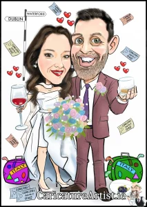 Wedding Guestbook Alternative Caricature Signing Board